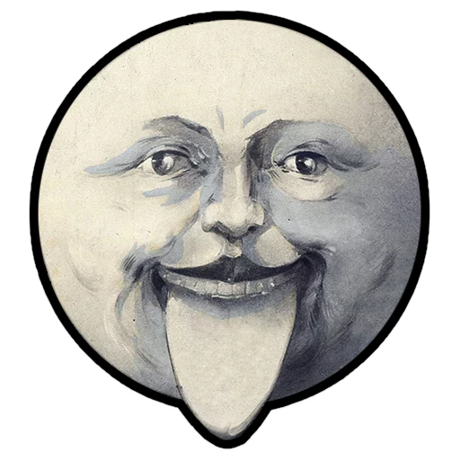 😛 Стикер «Moons from vintage postcards» для Telegram