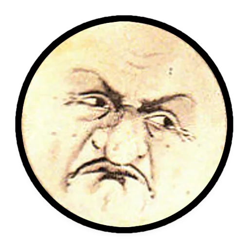 😠 Стикер «Moons from vintage postcards» для Telegram