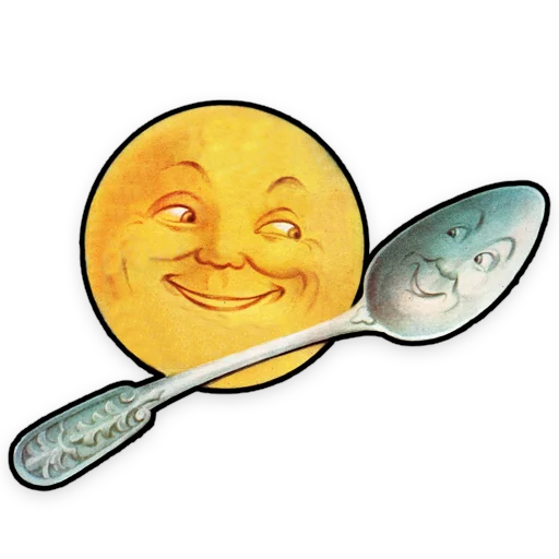 🍴 Стикер «Moons from vintage postcards» для Telegram