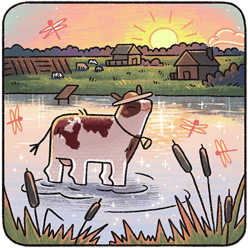 🐮 Стикер «Апрелька» для Telegram