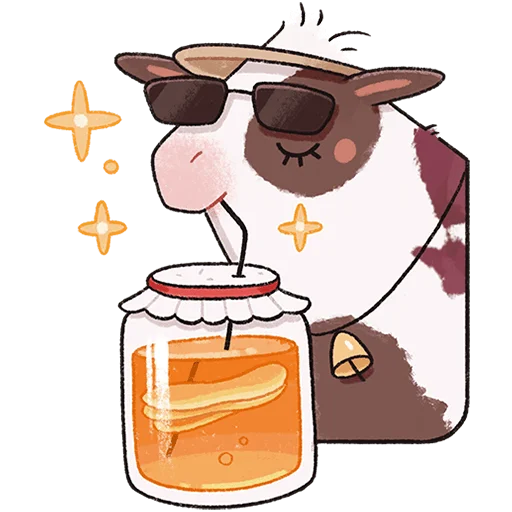 🐮 Стикер «Апрелька» для Telegram