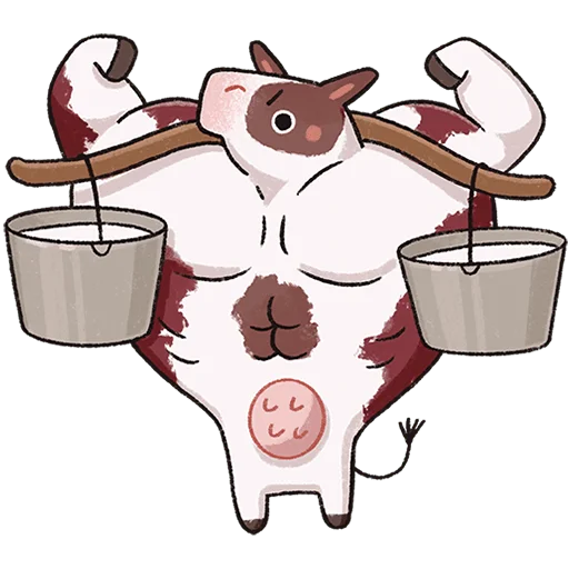 🐮 Стикер «Апрелька без текста» для Telegram