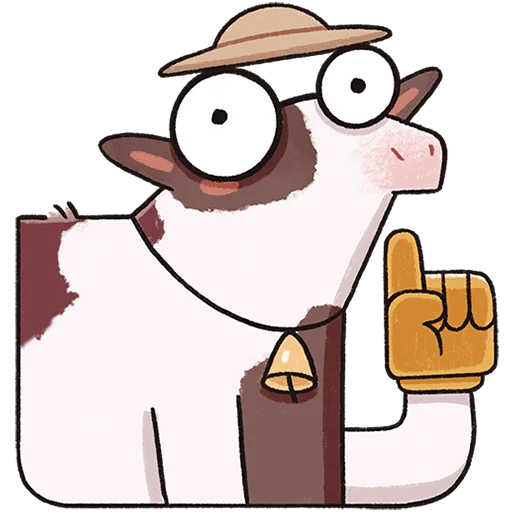🐮 Стикер «Апрелька без текста» для Telegram