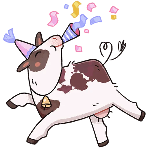 🐮 Стикер «Апрелька без текста» для Telegram
