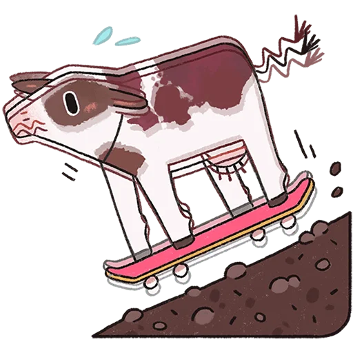 🐮 Стикер «Апрелька без текста» для Telegram
