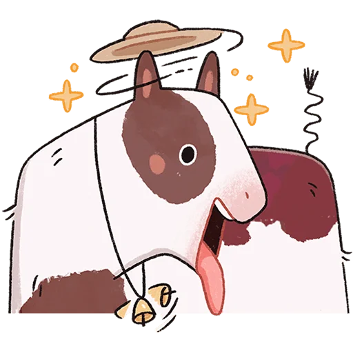🐮 Стикер «Апрелька без текста» для Telegram