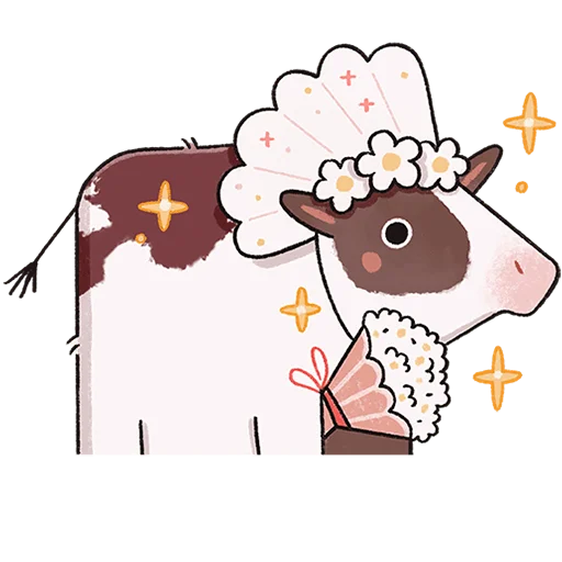 🐮 Стикер «Апрелька без текста» для Telegram