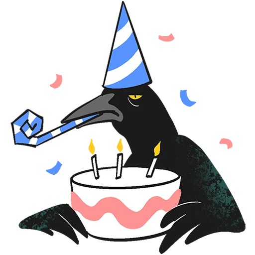 🎂 Стикер «Ворон Морон Без Текста» для Telegram