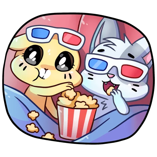 🍿 Стикер «Бисквит и Ванилька вместе навсегда Без Текста» для Telegram