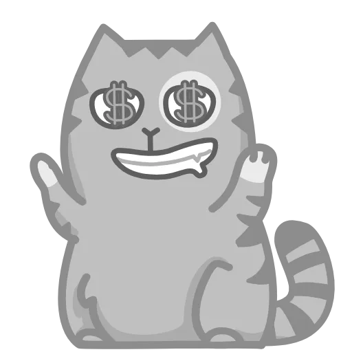🤑 Стикер «Серый Персик» для Telegram