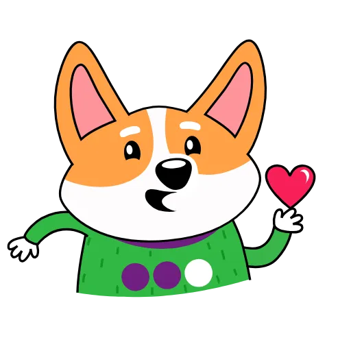 😘 Эмодзи «Анимированный набор эмоджи с милым корги Коржиком» для Telegram