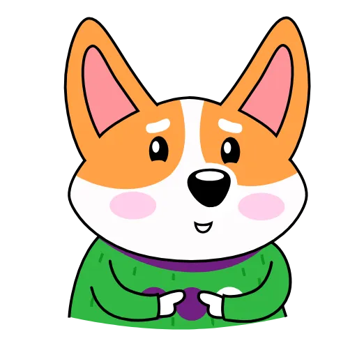 Стикерпак Анимированный набор эмоджи с милым корги Коржиком для Telegram