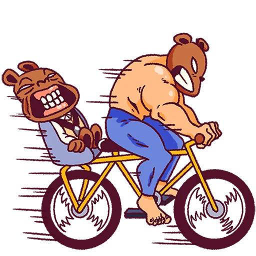 🚲 Стикер «Папа медведь Без Текста» для Telegram