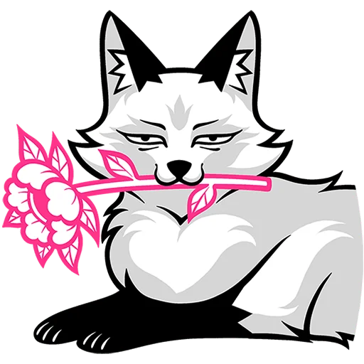 🌹 Стикер «Хищный Лис Без Текста» для Telegram