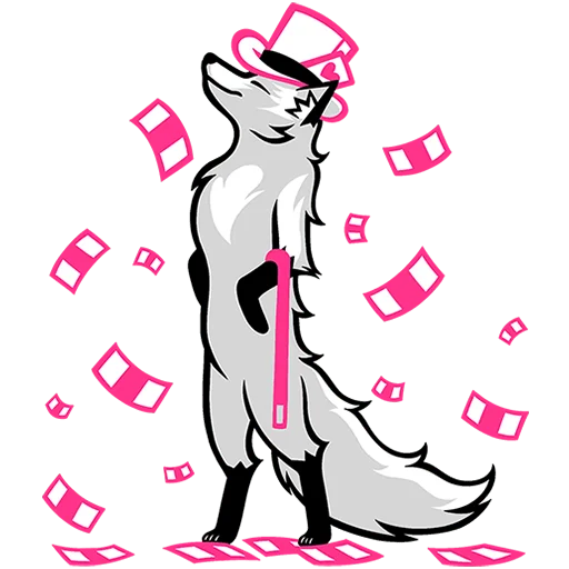 🤑 Стикер «Хищный Лис Без Текста» для Telegram