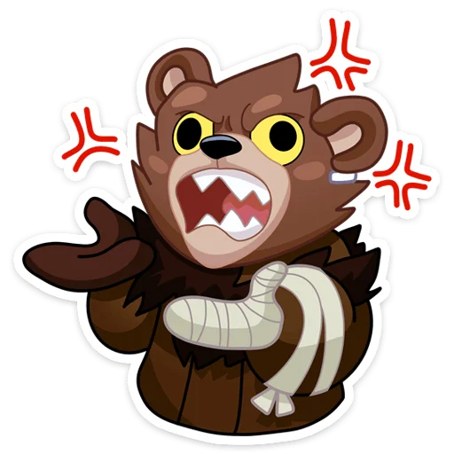 😡 Стикер «Медвежутка» для Telegram