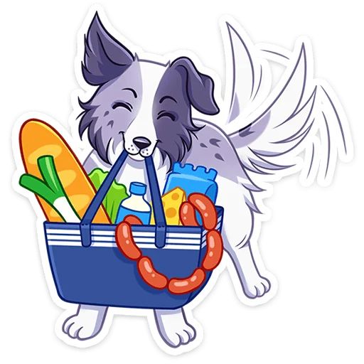 ⭐ Стикер «Пёс и кот – хорошие соседи.» для Telegram