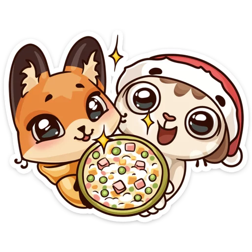 🥗 Стикер «Вместе теплее» для Telegram