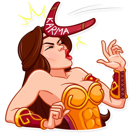 😵 Стикер «Warrior Queen» для Telegram