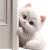 👀 Эмодзи «Белая котька» для Telegram