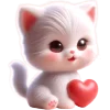 ❤️ Эмодзи «Белая котька» для Telegram
