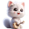 🎸 Эмодзи «Белая котька» для Telegram