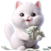 💸 Эмодзи «Белая котька» для Telegram