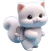 🎒 Эмодзи «Белая котька» для Telegram