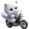 🏍 Эмодзи «Белая котька» для Telegram