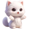 🤗 Эмодзи «Белая котька» для Telegram
