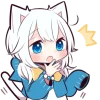 🫢 Эмодзи «Белая кошечка» для Telegram