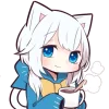 ☕️ Эмодзи «Белая кошечка» для Telegram