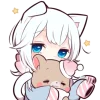 🌜 Эмодзи «Белая кошечка» для Telegram