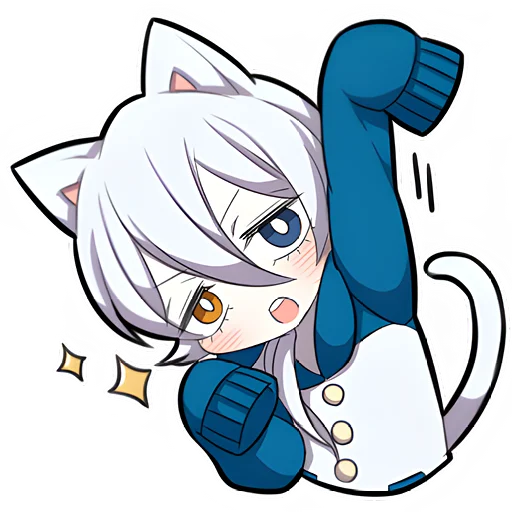 Стикерпак Белый котёнок 3 для Telegram — скачать