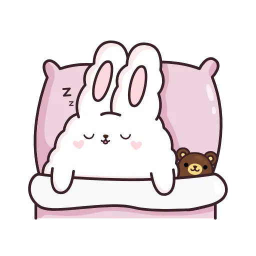 😴 Эмодзи «Кролик Супчик белый» для Telegram