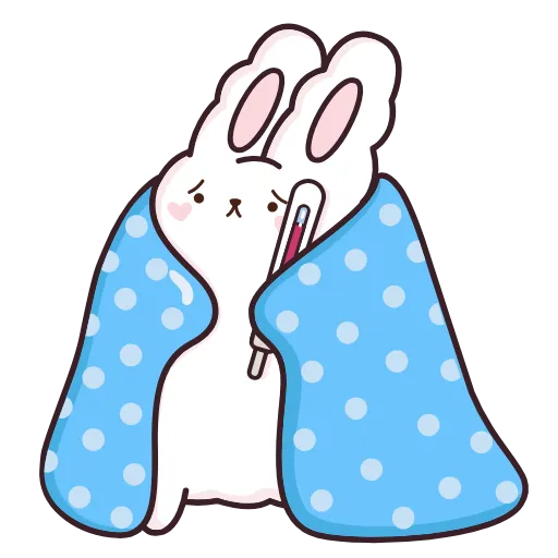 🤒 Эмодзи «Кролик Супчик белый» для Telegram