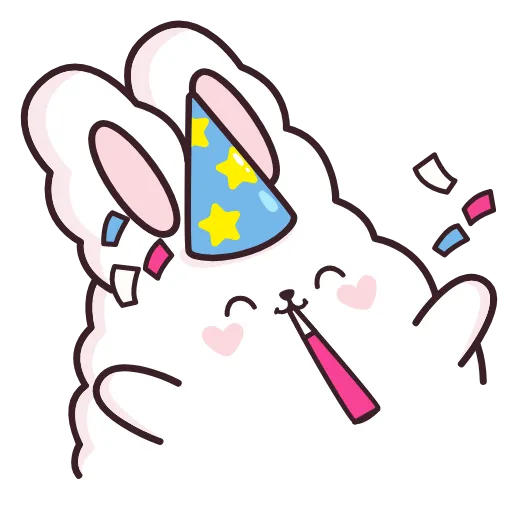 🥳 Эмодзи «Кролик Супчик белый» для Telegram
