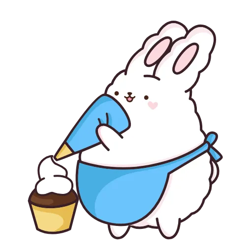 🧁 Эмодзи «Кролик Супчик белый» для Telegram