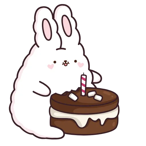 🎂 Эмодзи «Кролик Супчик белый» для Telegram