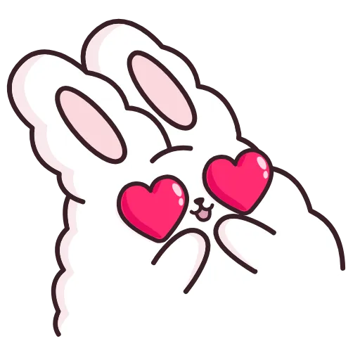 😍 Эмодзи «Кролик Супчик белый» для Telegram