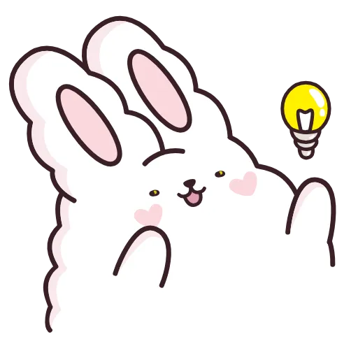 💡 Эмодзи «Кролик Супчик белый» для Telegram
