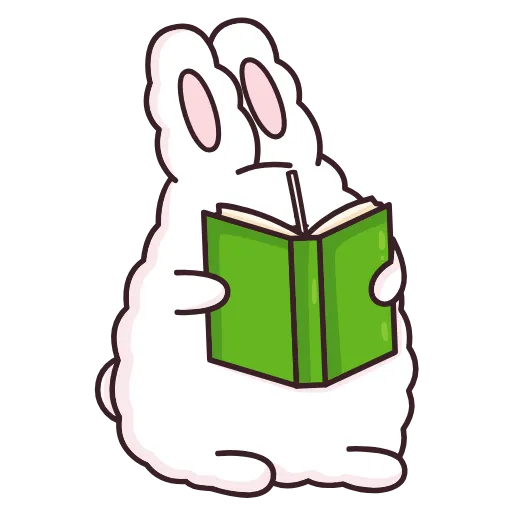 📗 Эмодзи «Кролик Супчик белый» для Telegram