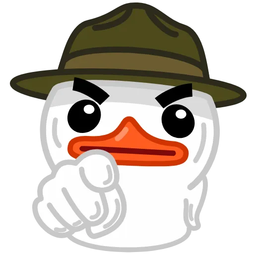 🫵 Стикер «White Duck» для Telegram