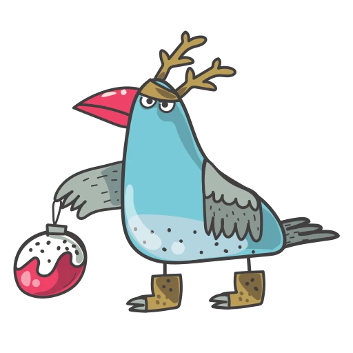 🎅 Стикер «Зимние птички» для Telegram