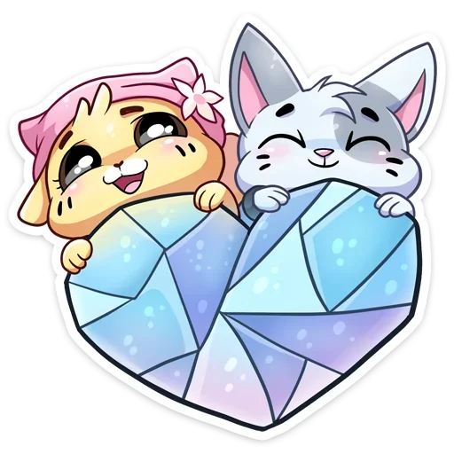 🐈 Стикер «Зимние Бисквит и Ванилька Без Текста» для Telegram