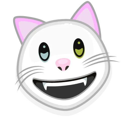 Эмодзи 😏 White Kitty - эмоджи с белой кисой для Telegram — скачать
