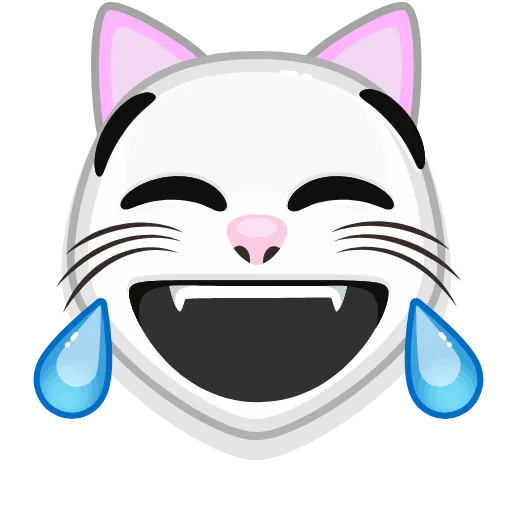 😂 Эмодзи «😏 White Kitty - эмоджи с белой кисой» для Telegram
