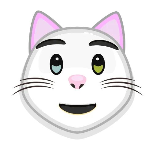 😘 Эмодзи «😏 White Kitty - эмоджи с белой кисой» для Telegram