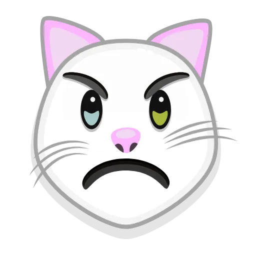 😠 Эмодзи «😏 White Kitty - эмоджи с белой кисой» для Telegram