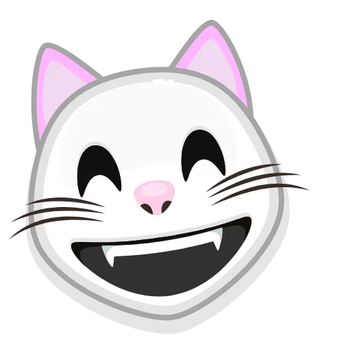 😃 Эмодзи «😏 White Kitty - эмоджи с белой кисой» для Telegram